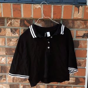 black polo t-shirt cropped new